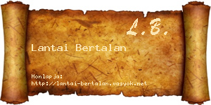 Lantai Bertalan névjegykártya